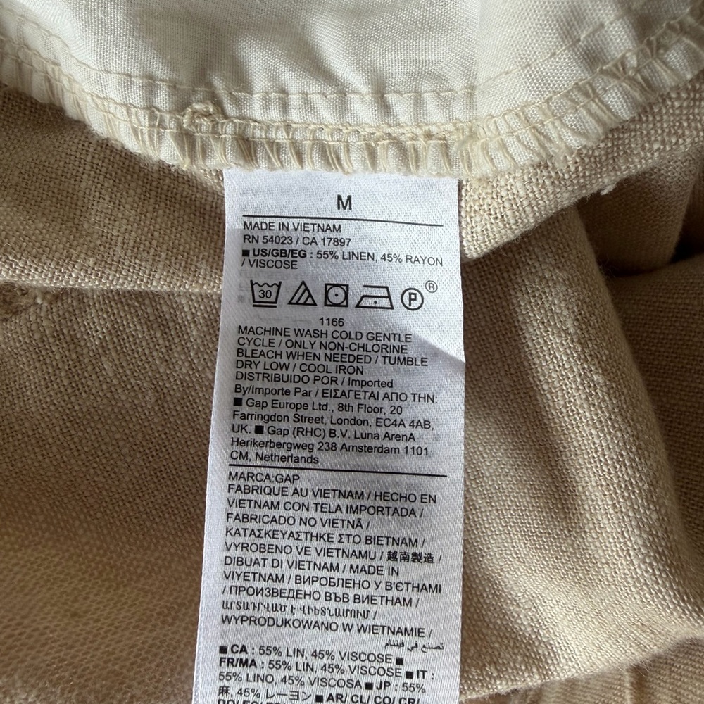 Gap Women's Beige Linen Blend Cargo Easy Pants Size M - Picture 6 of 6
